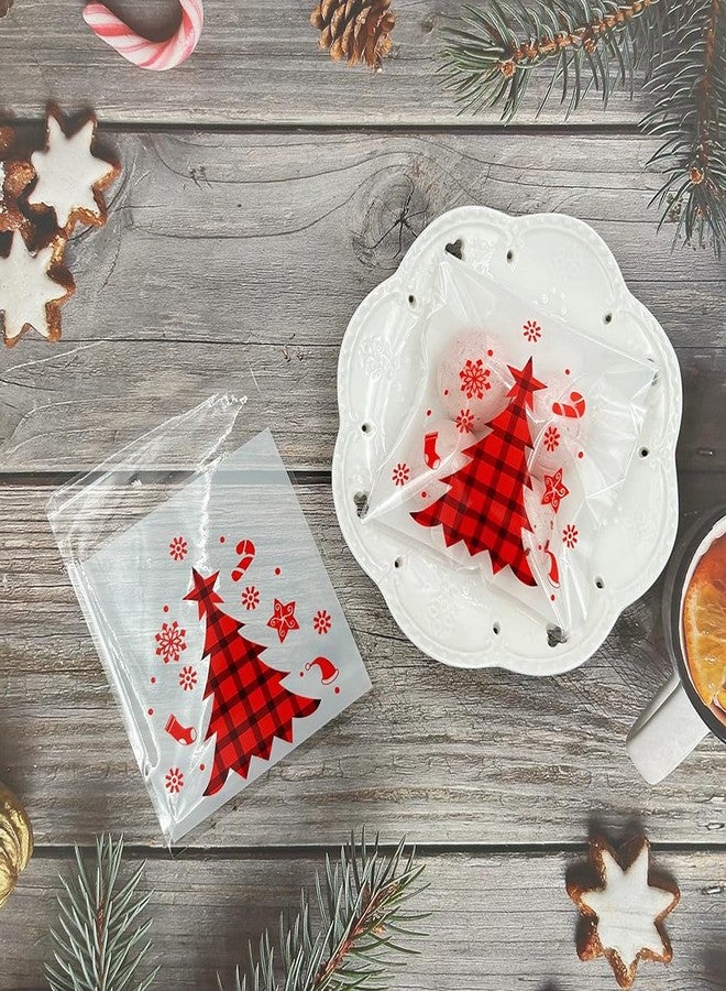 Suponey 200 Pcs Christmas Cookie Bags Christmas Cellophane Bags Santa Treat Bag Xmas Self Sealing Bag for Bakery Cookies Candies - Image 3
